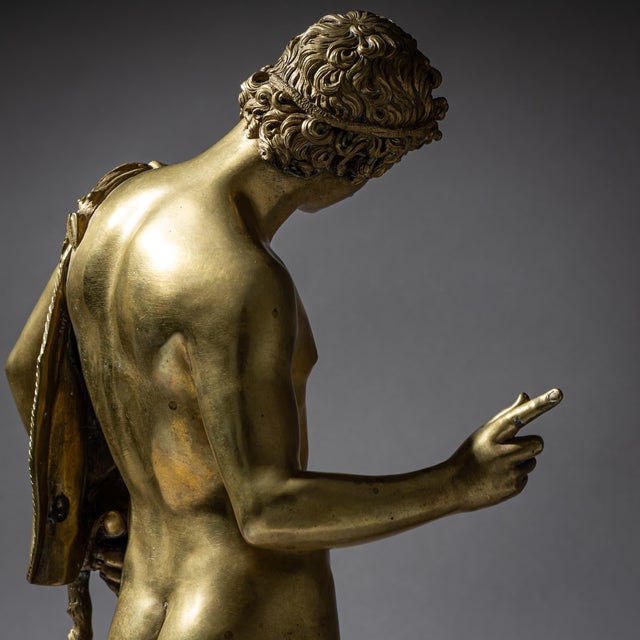 Bronze of Narcissus after the Antique, Signed Michele Amodio, Naples, Late 19th For Sale - Image 4 of 18