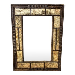Vintage Handcrafted Cabin Style Log Mirror For Sale