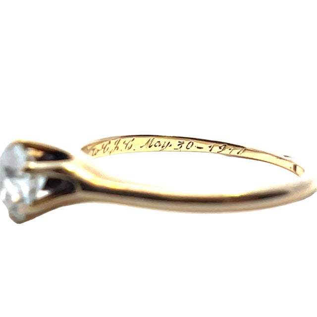 Early 21st Century 14k Yellow Gold Diamond Wedding Ring, Size 6.25 For Sale - Image 5 of 6
