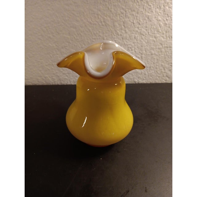 American 1960s Kanawha Yellow Cased Glass Miniature Pitcher For Sale - Image 3 of 5