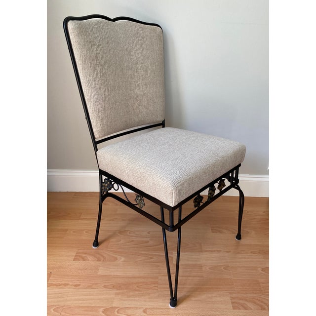 Edgar Brandt Style French Art Deco Wrought Iron Dining Table & 6 Chairs For Sale - Image 10 of 13