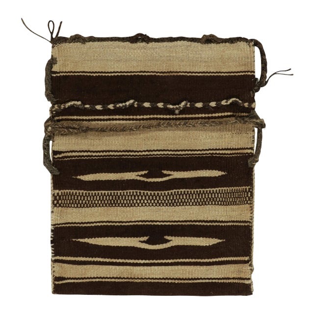 Textile 1960s Vintage Kilim Rug in Beige, Brown Tribal Bag Design For Sale - Image 7 of 7