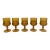 1960s Mid Century Modern Amber Wine Glasses - Set of 5 For Sale