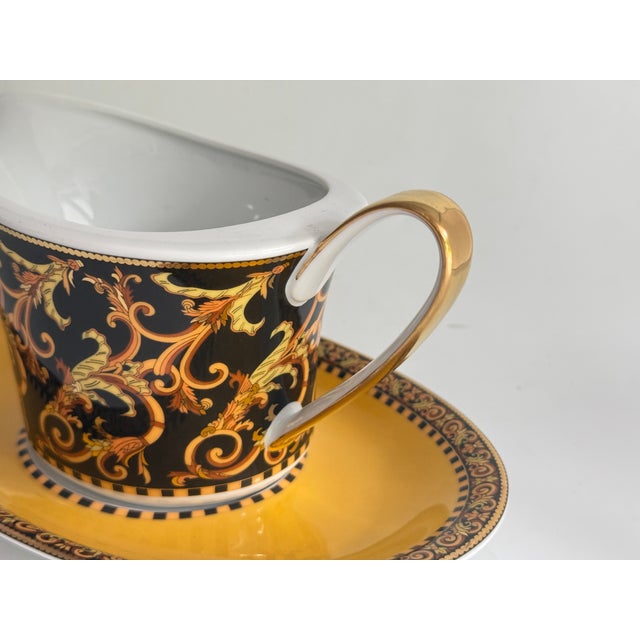 2000 - 2009 Barocco Sauce Boat with Plate by Versace for Rosenthal, 1990s For Sale - Image 5 of 6