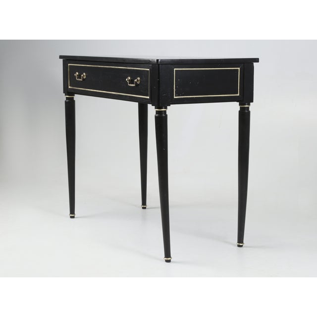Antique French Petite Louis XVI Console or Occasional Table Ebonized For Sale In Chicago - Image 6 of 12