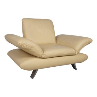 Rossini Armchair in Yellow Leather from Koinor For Sale
