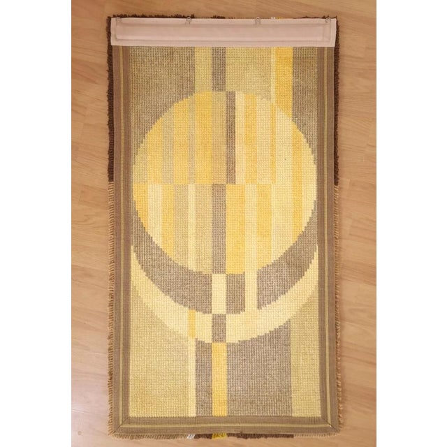 Textile Mid-Century Modern German Wool Wall Tapestry, 1970s For Sale - Image 7 of 9