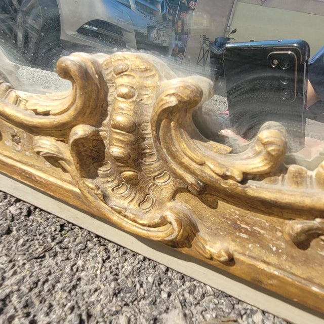 Large Louis XV Gilt and Lacquered Wood Trumeau, 19th Century For Sale - Image 11 of 18