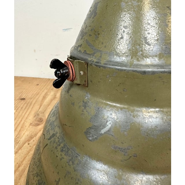 Industrial Aluminium Hanging Lamp in Green, 1970s For Sale - Image 9 of 14