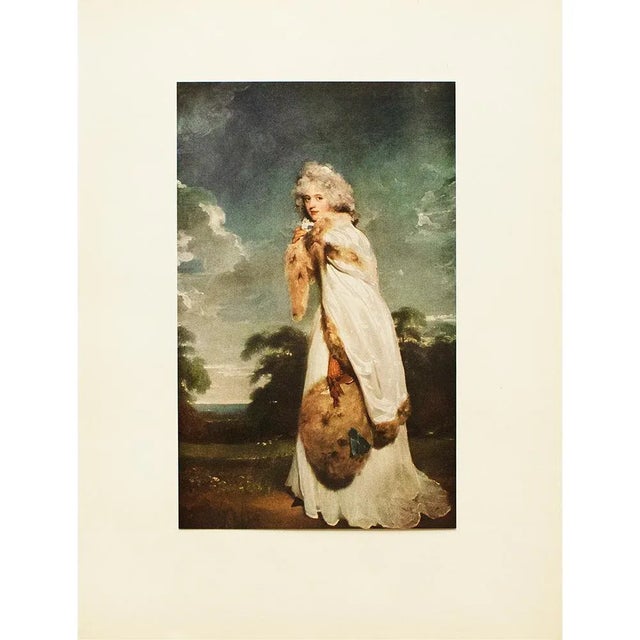 An excellent vintage full-color reproduction print after portrait of Elizabeth Farren, Later Countess Derby, by Thomas...