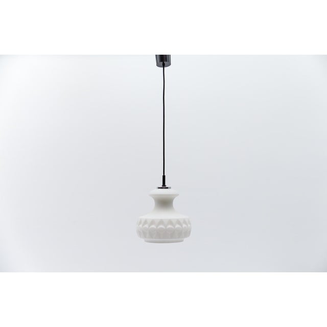 White 3D Glass Hanging Lamp by Peill & Putzler, 1960s For Sale - Image 11 of 11