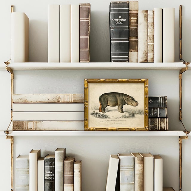 This cute hippo print is from our vintage "Safari" series. Please note there are 4 images in this series, see our listings...