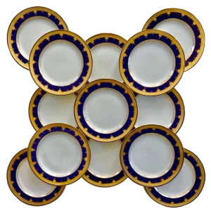 Cobalt Blue Dinner Plates - Set of 12
