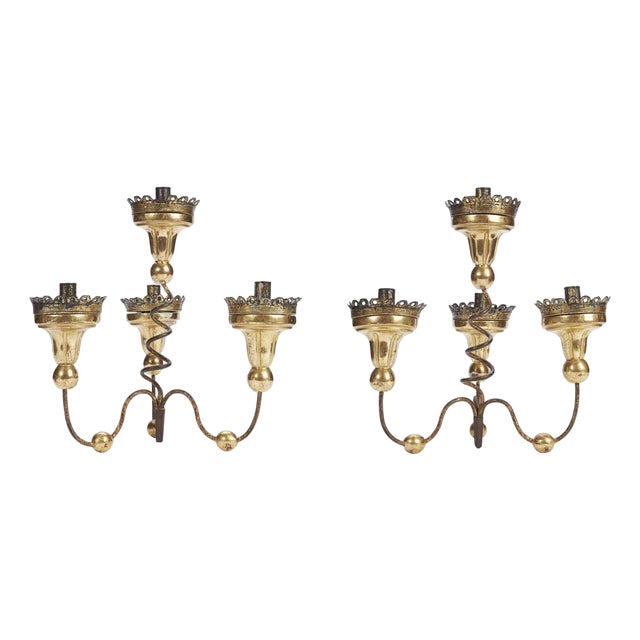 4-Arm Table Candelabras, 1700, Set of 2 For Sale