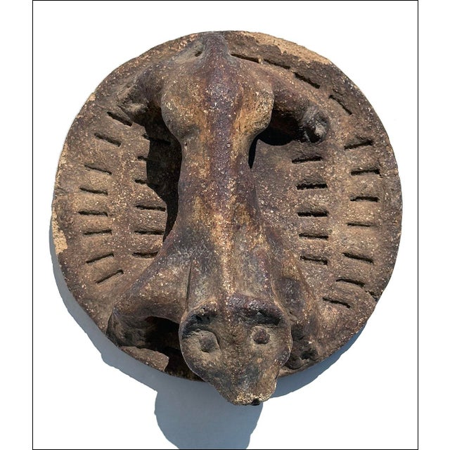 Vintage Sewer Tile Naive Folk Art Pottery Pig Beast Sculpture For Sale In New York - Image 6 of 8
