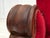 Red Danish Relax Armchair in Furniture Velour and Carved Oak Wood, 1950s For Sale - Image 8 of 18
