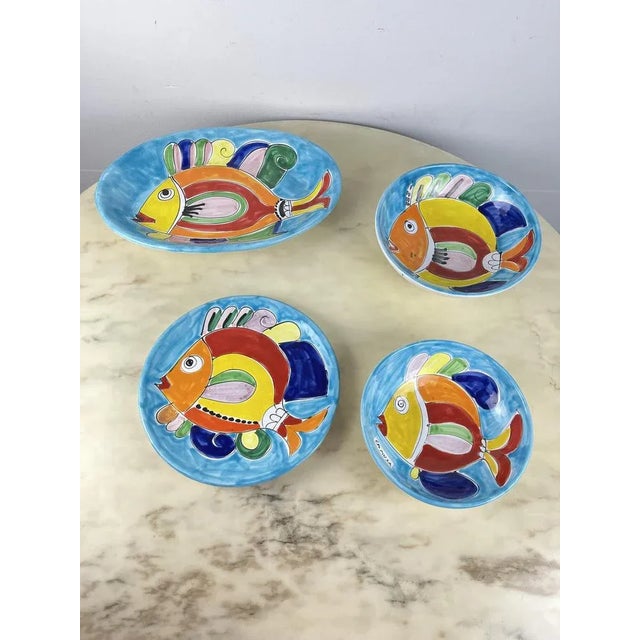 Glazed Ceramic Plates from La Musa, Italy, 1980s, Set of 4 For Sale - Image 3 of 9