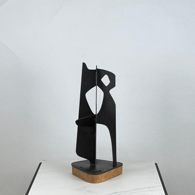 Abstract 1990s John-Paul Philippe Abstract Sculpture on Wood Base For Sale - Image 3 of 9