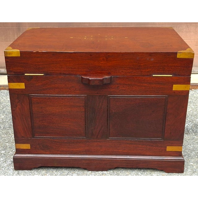 Mid 20th Century Federal Style Brass Inlaid Rosewood Chest For Sale - Image 10 of 12