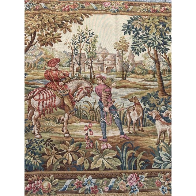 Vintage French Aubusson Style Jacquard Tapestry, 1970s For Sale - Image 3 of 18