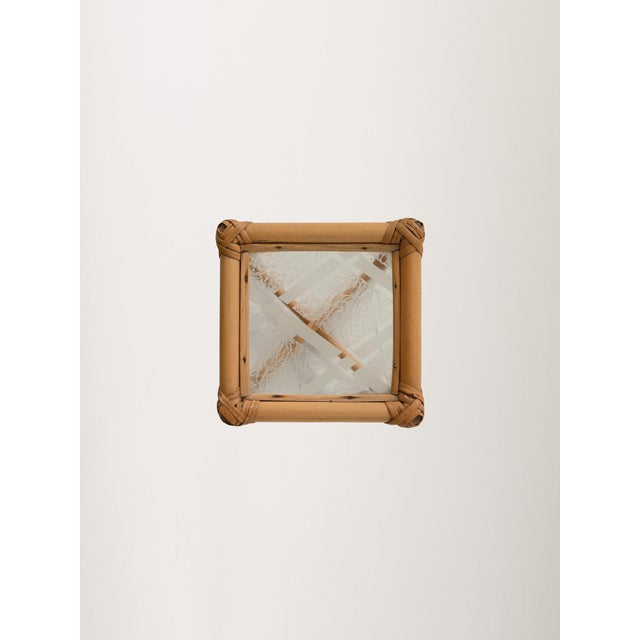 Bamboo Flower Holder with Opaque Glass, 1960s For Sale - Image 4 of 5