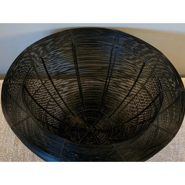 Late 20th Century Vintage Modern Black Metal 15.5” Wire Fruit Bowl Basket For Sale - Image 5 of 8