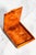 Wood Stately Antique Burl Wood Cigarette Case Interlocking Hinge Pocket & Desk Accessory Tobacciana For Sale - Image 7 of 11