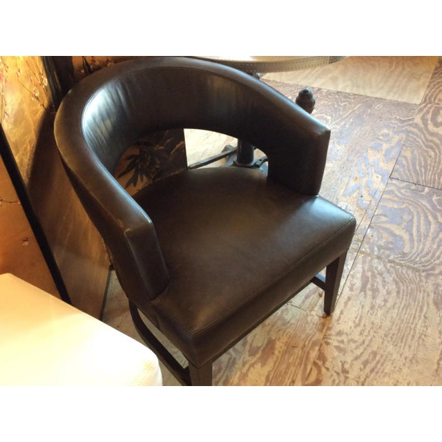 Mid-Century Modern Modern Lee Industries Leather Club Chair Item # L5483-01 For Sale - Image 3 of 6