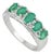 Five Stone Oval 1.38 Ct Emerald & Diamond Half Eternity Band Ring in 925 Silver Size 8 For Sale