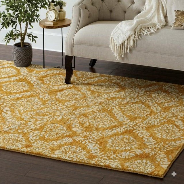 3x13 Brown Hand-Knotted Wool Floral Brocade Classic Traditional Carpet Rug For Sale In New York - Image 6 of 6