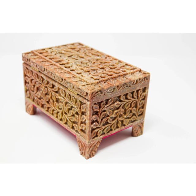 Hand-Carved Stone Jewelry Box Rajasthan, India For Sale - Image 11 of 13