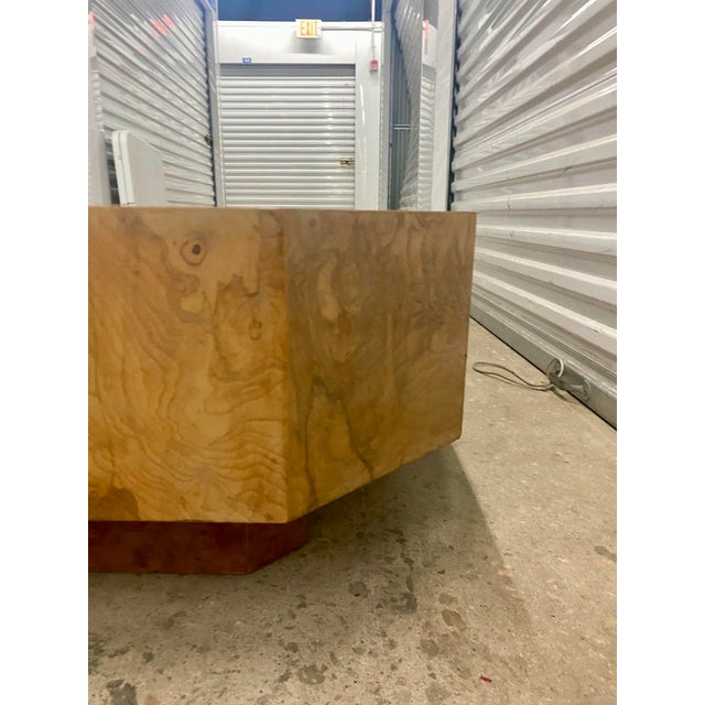 70s Octagonal Burl Wood Café Table . For Sale In Miami - Image 6 of 12