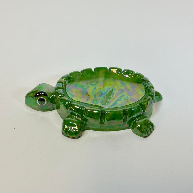 1970s 1970s Vintage Americana Folk Art Coastal Ceramic Turtle Soap Dish. For Sale - Image 5 of 11