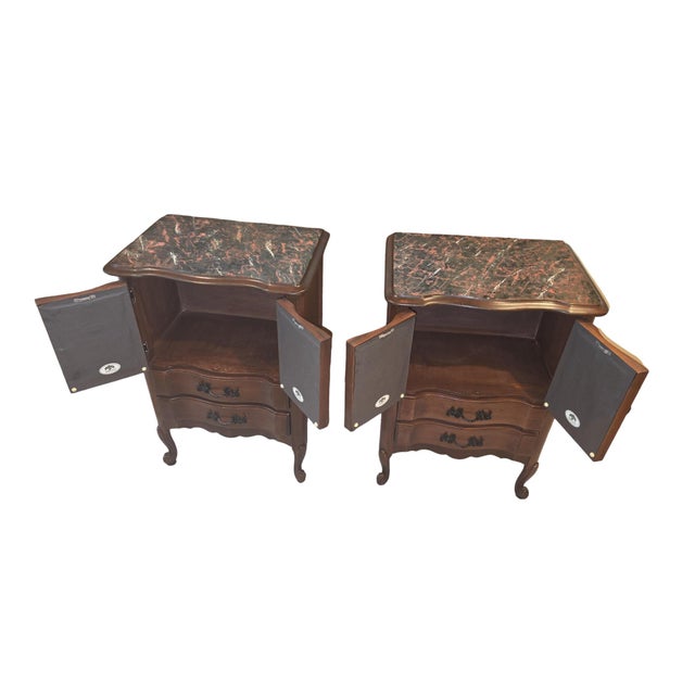 Pair of Vintage French Provincial Bedside Cabinets Nightstands For Sale - Image 6 of 12