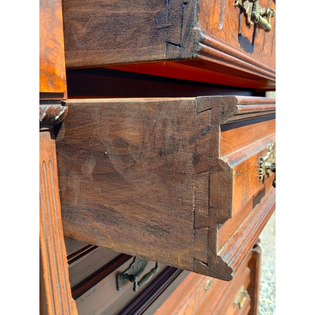 Antique Walnut Eastlake Victorian Chest of Drawers With 6 Drawers 1870s For Sale - Image 10 of 18