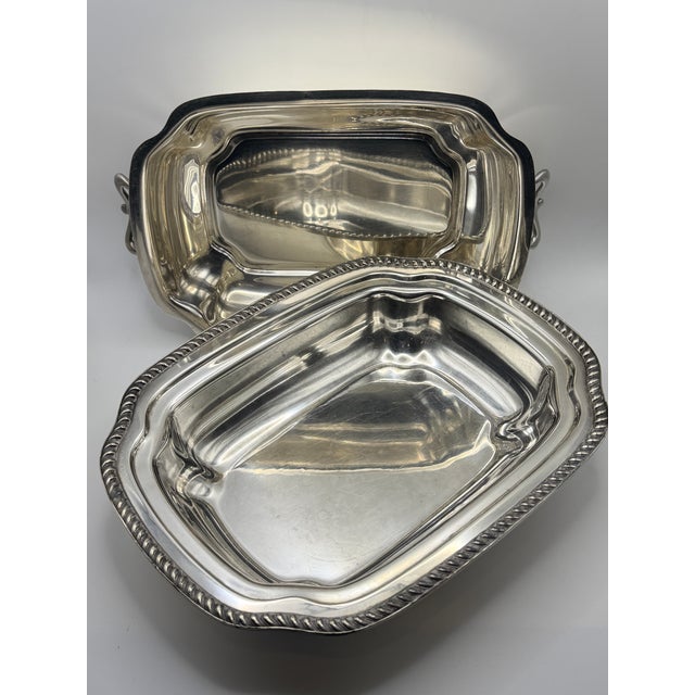 Vintage Art & Co Silverplate Covered Serving Dish With Handles | Classic American Tableware For Sale - Image 4 of 4