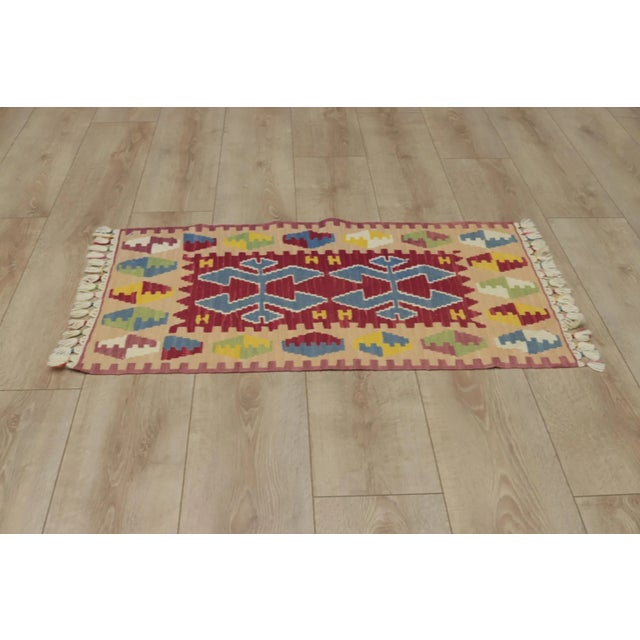 1960s Tribal Style Geometric Colorful Cappadocia Kilim Rug For Sale In Sacramento - Image 6 of 13