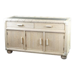 Blonde Pencil Reed Vintage Dresser For Sale