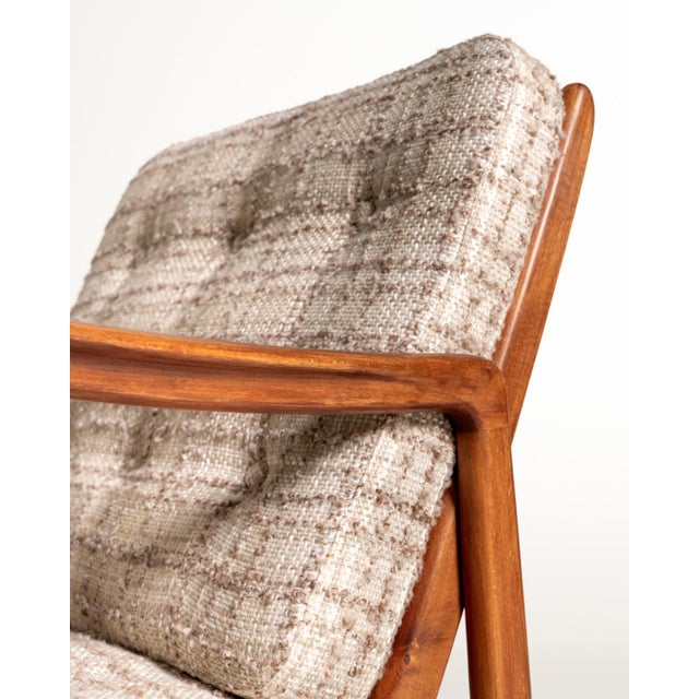 Brown Set of Model 109 Lounge Chair and Ottoman by Ole Wanscher for France & Søn, 1950s For Sale - Image 8 of 12