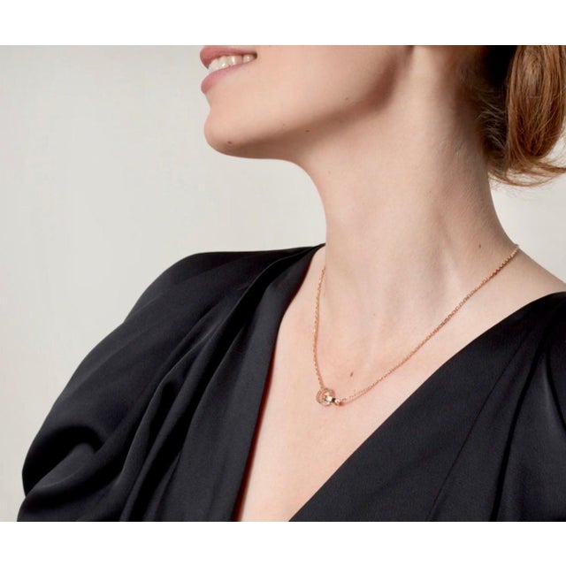 Adjustable 16-18", 18 Karat Yellow Gold LOVE pendant, half-paved, 5.4 Gm For Sale - Image 10 of 18