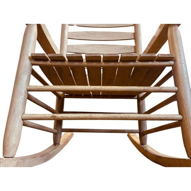 Late 20th Century Handcrafted Hickory Ladder Back Rocking Chair For Sale In Greensboro - Image 6 of 11