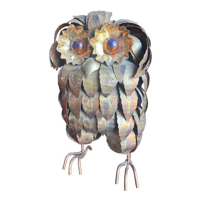 Brutalist Metal 1960’s Owl For Sale