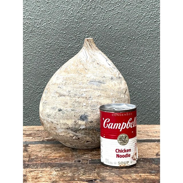 Vintage Textured Ceramic Pottery Vase For Sale - Image 9 of 12