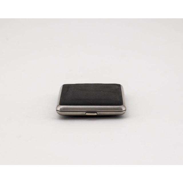 Textile German Stainless Steel Cigarette Case with Leather Inlay, 1930s For Sale - Image 7 of 18