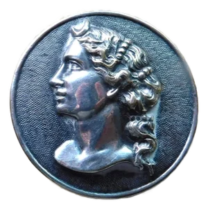 Antique Sterling Silver Greek Goddess Cameo Brooch Pin