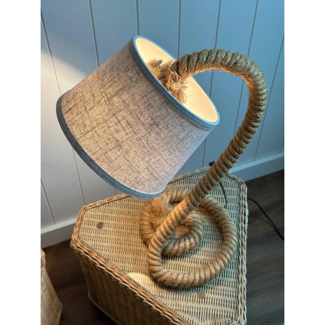 Coastal Vintage Jute Rope Table Lamps, Pair For Sale - Image 16 of 18