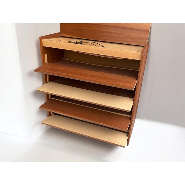 Mid-Century German Brown and Beige Shoe Cabinet, 1950s For Sale - Image 9 of 18