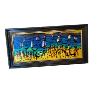 1970s Peter Keil Landscape Painting on Canvas ~ Framed