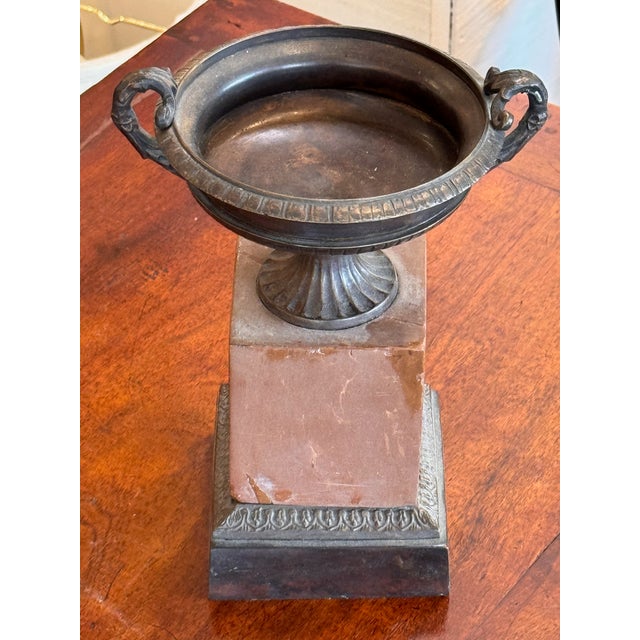 Early 20th Century Early 20th Century Bronze and Marble Tazza For Sale - Image 5 of 7