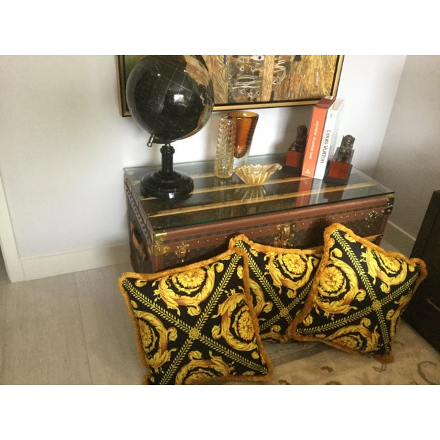 Italian Style Custom Made Gold and Black Pillows - Set of 3 For Sale - Image 11 of 13